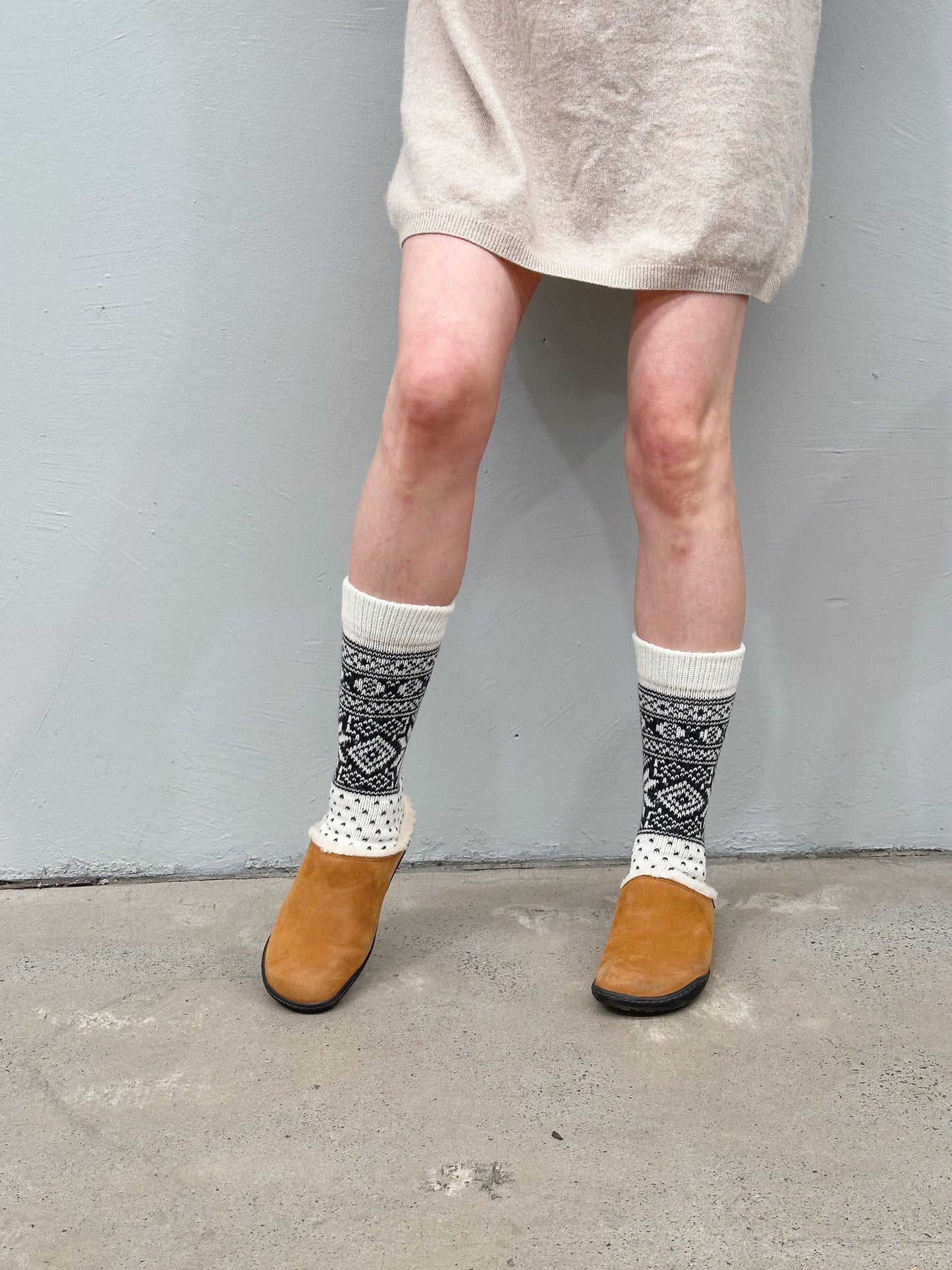 Snowflake White:Coke Colour EU Wool Socks