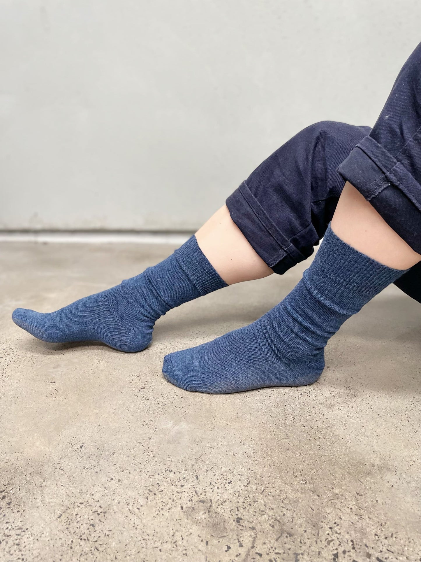 Angora Wool Blend Loose Top Socks - NO SEAM - Pink