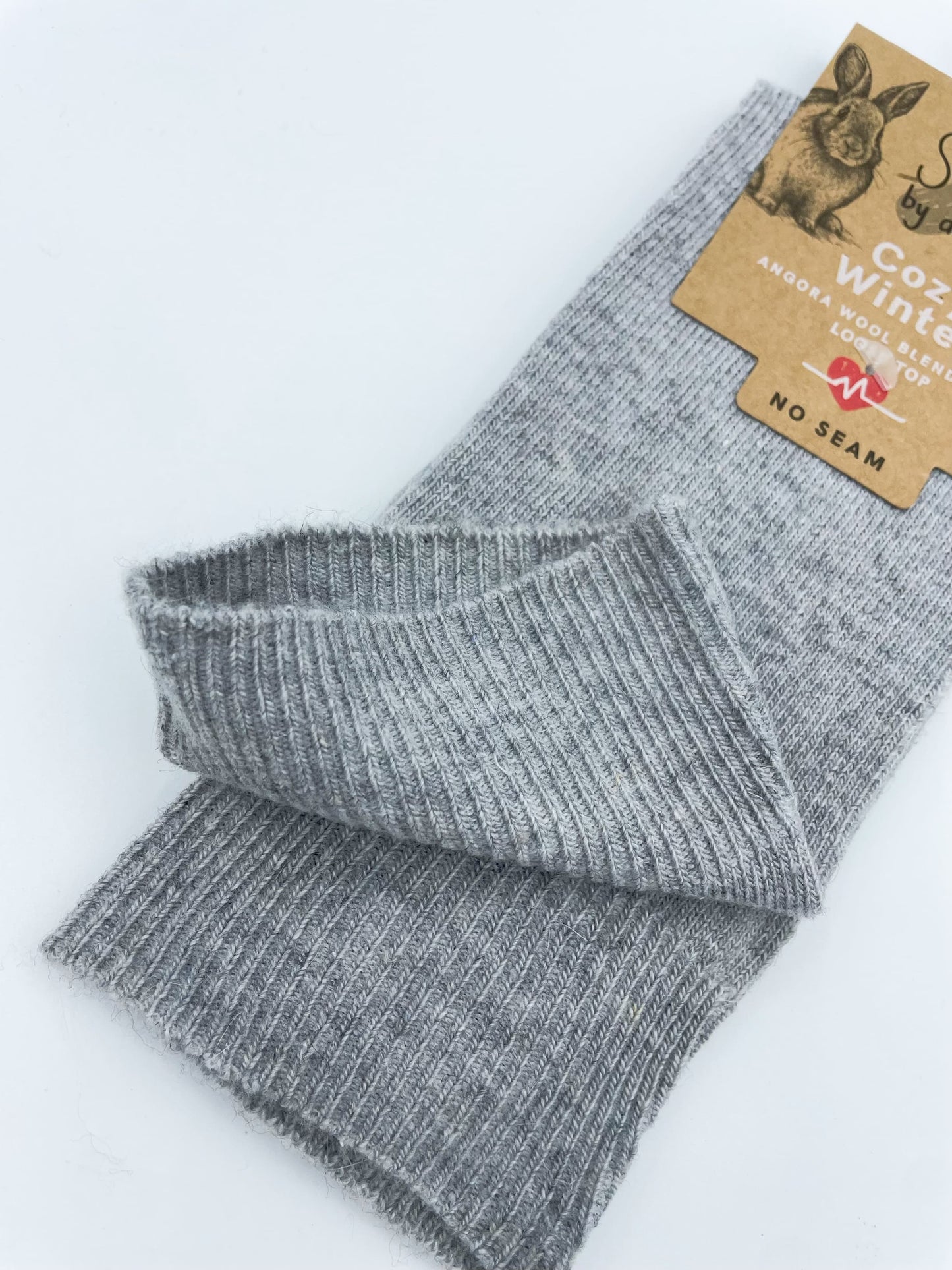 Angora Wool Blend Loose Top Socks - NO SEAM - Brown