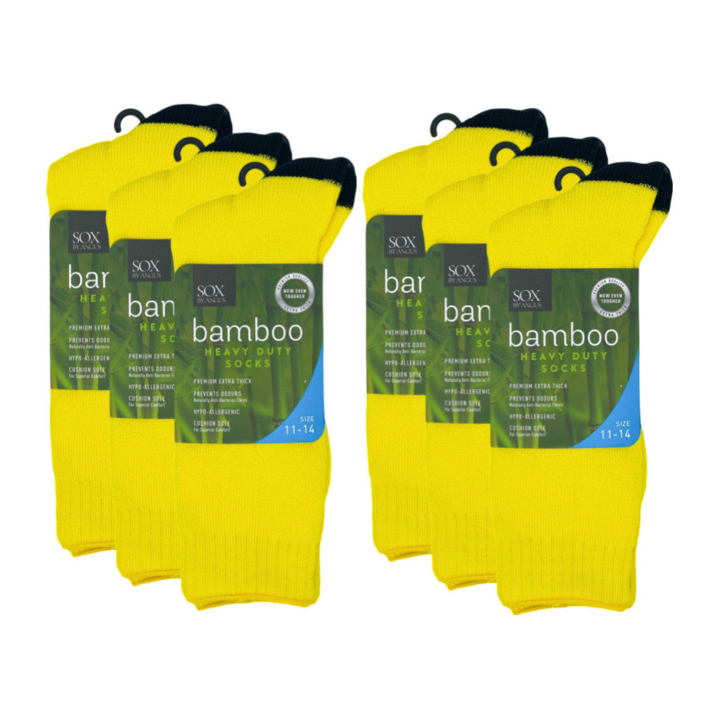 Bamboo Heavy Duty Socks - 1 Pack - Yellow/Black
