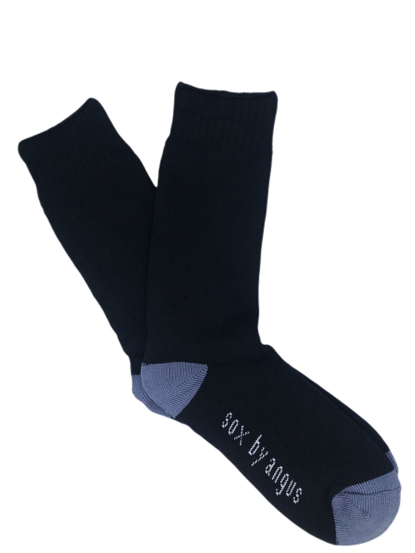 Bamboo Heavy Duty Socks - 3 Pack - Black/Grey