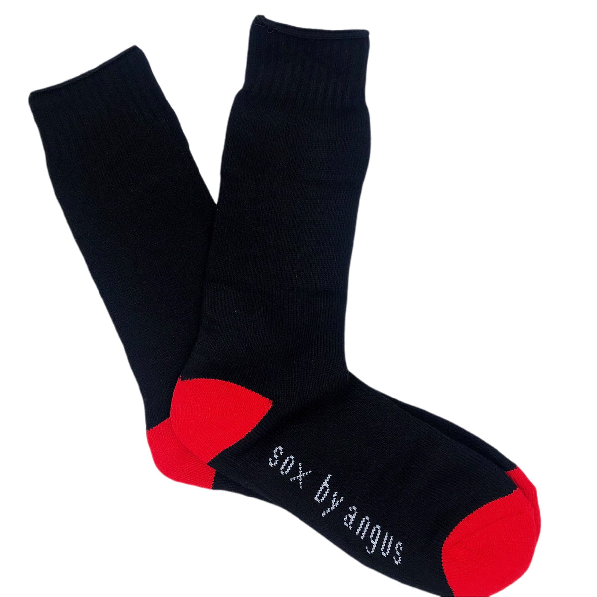 Bamboo Heavy Duty Socks - 3 Pack - Black/Red