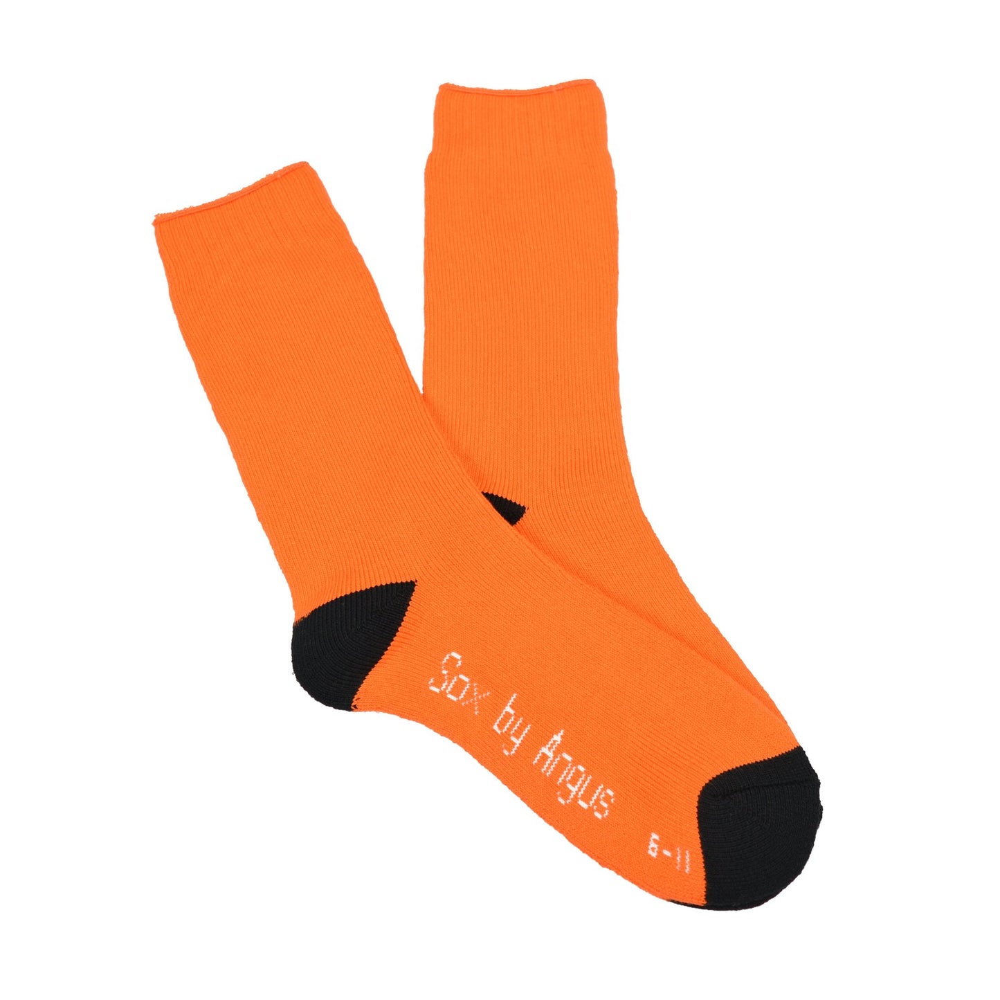 Bamboo Heavy Duty Socks - 3 Pack - Fluoro Orange/Black