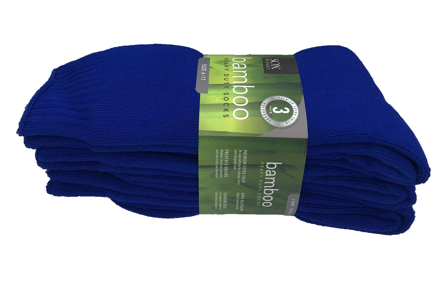 Bamboo Heavy Duty Socks - 3 Pack - Royal Blue