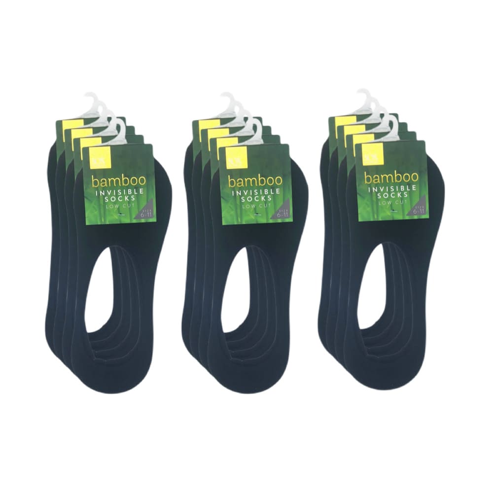 Bamboo invisible socks-medium cut-Black