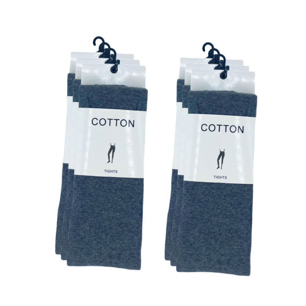 Cotton Full Length Tights - Charcoal