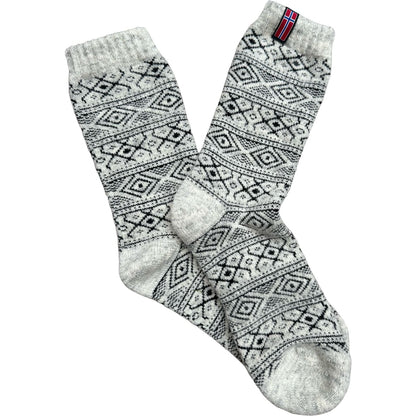 Rag Wool Socks with Norwegin Flag Grey Coke