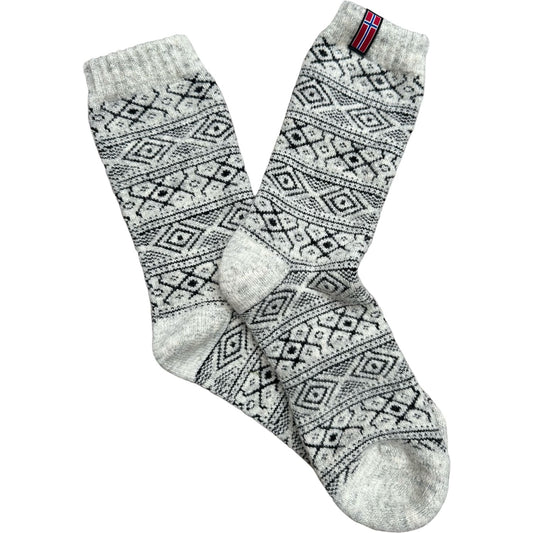 Rag Wool Socks with Norwegin Flag Grey Coke
