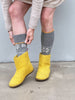Wool Socks in Light Grey:Ocher