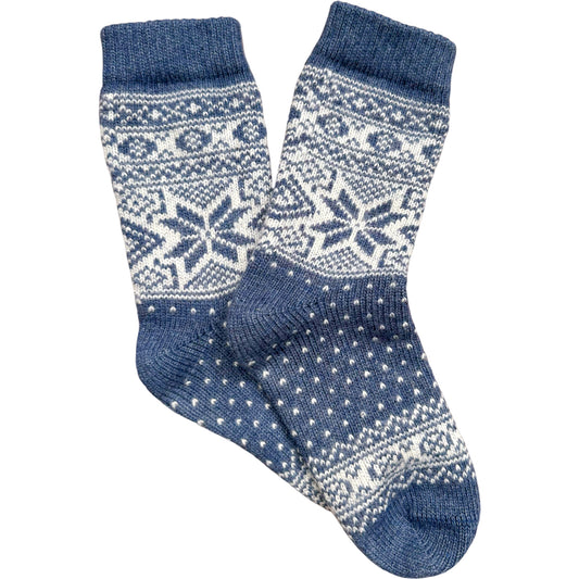 Snowflake Jeans:White Colour EU Wool Socks
