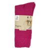 Angora Wool Blend Cushion Crew Socks - Hot Pink