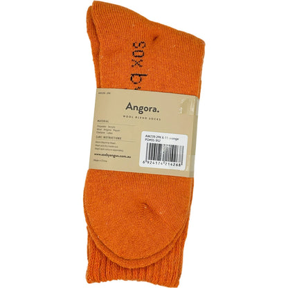 Angora Wool Blend Socks - Orange