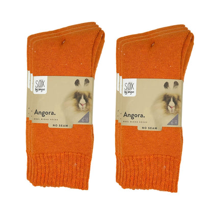 Angora Wool Blend Socks - Orange