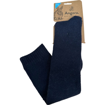 Angora Wool Blend Knee High Socks with SEAMLESS Toe - Navy