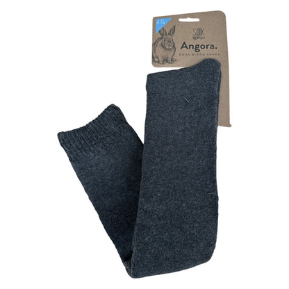 Angora Wool Blend Over The Knee Socks with SEAMLESS Toe - Charcoal