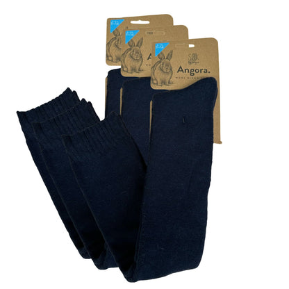 Angora Wool Blend Over The Knee Socks with SEAMLESS Toe - Navy