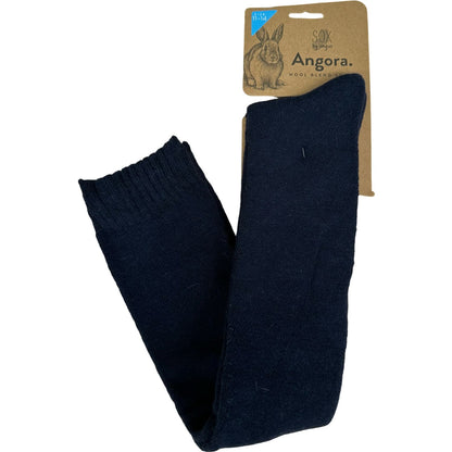 Angora Wool Blend Over The Knee Socks with SEAMLESS Toe - Navy