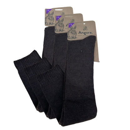Angora Wool Blend Over The Knee Socks with SEAMLESS Toe - Brown