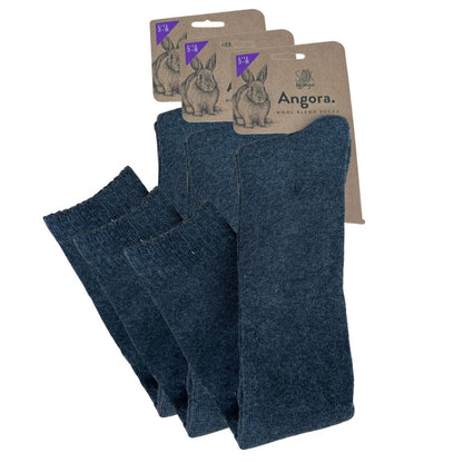 Angora Wool Blend Over The Knee Socks with SEAMLESS Toe - Charcoal
