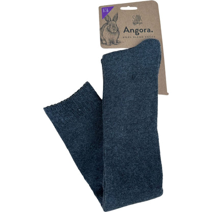 Angora Wool Blend Over The Knee Socks with SEAMLESS Toe - Charcoal