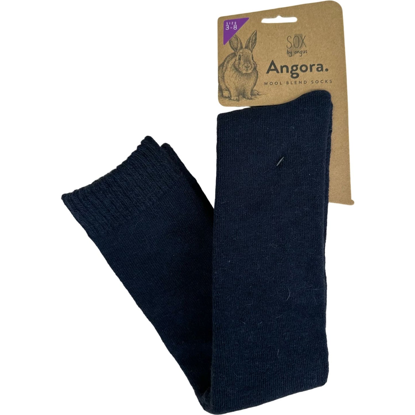 Angora Wool Blend Over The Knee Socks with SEAMLESS Toe - Navy
