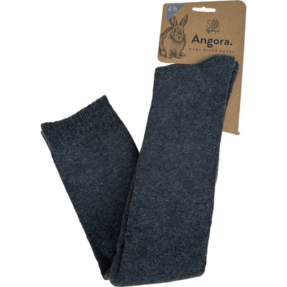Angora Wool Blend Over The Knee Socks with SEAMLESS Toe - Charcoal