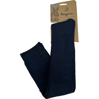 Angora Wool Blend Over The Knee Socks with SEAMLESS Toe - Navy