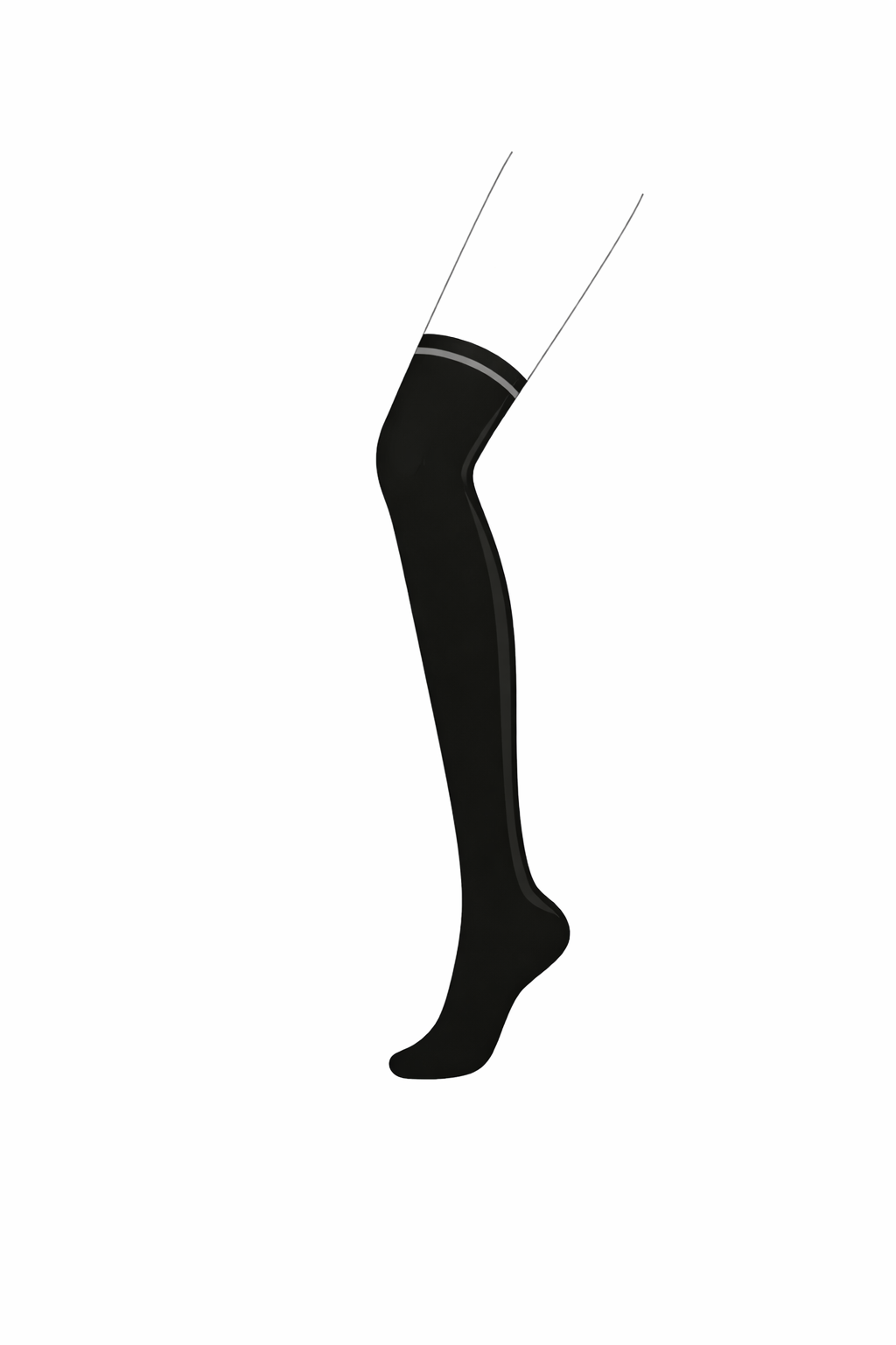 Angora Wool Blend Knee High Socks with SEAMLESS Toe - Black