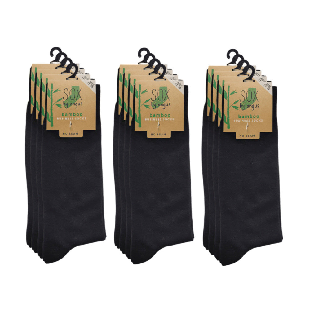 Bamboo Plain Business Socks -No Seam - Black