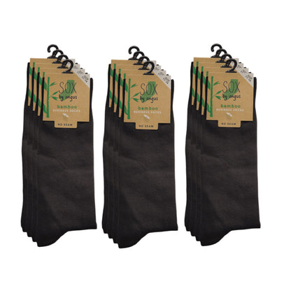 Bamboo Plain Business Socks -No Seam - Brown
