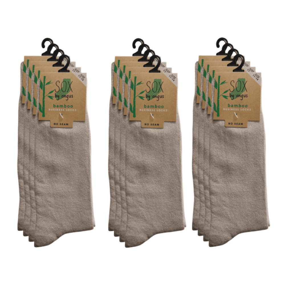 Bamboo Plain Business Socks -No Seam - Fawn