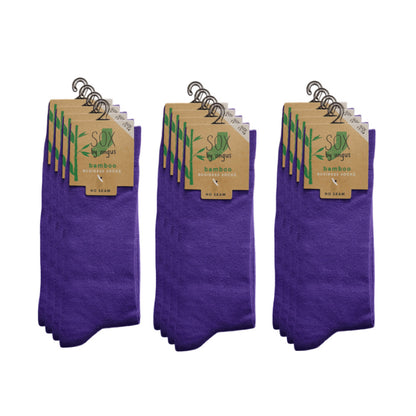 Bamboo Plain Business Socks -No Seam - Purple