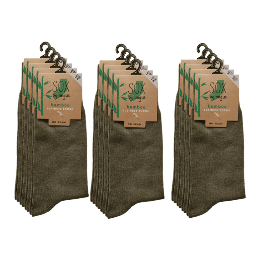 Bamboo Plain Business Socks -No Seam - Khaki
