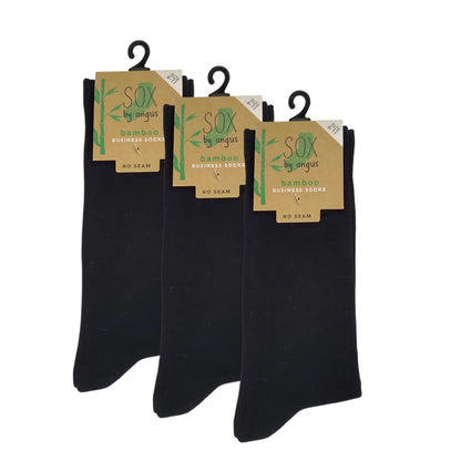Bamboo Plain Business Socks -No Seam - Black