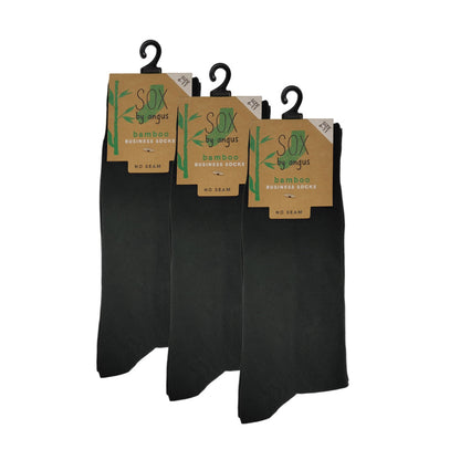 Bamboo Plain Business Socks -No Seam - Bottle Green