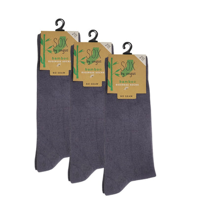 Bamboo Plain Business Socks -No Seam - Grey