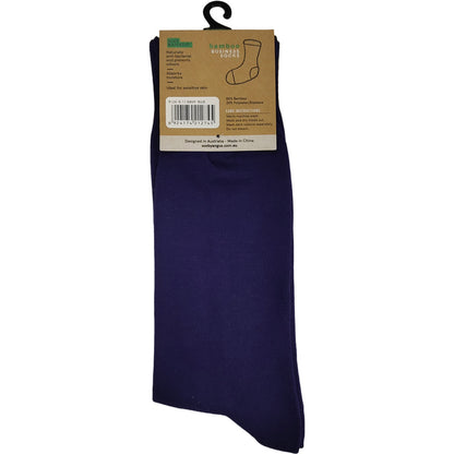 Bamboo Plain Business Socks -No Seam - Navy Blue