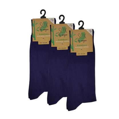 Bamboo Plain Business Socks -No Seam - Navy Blue