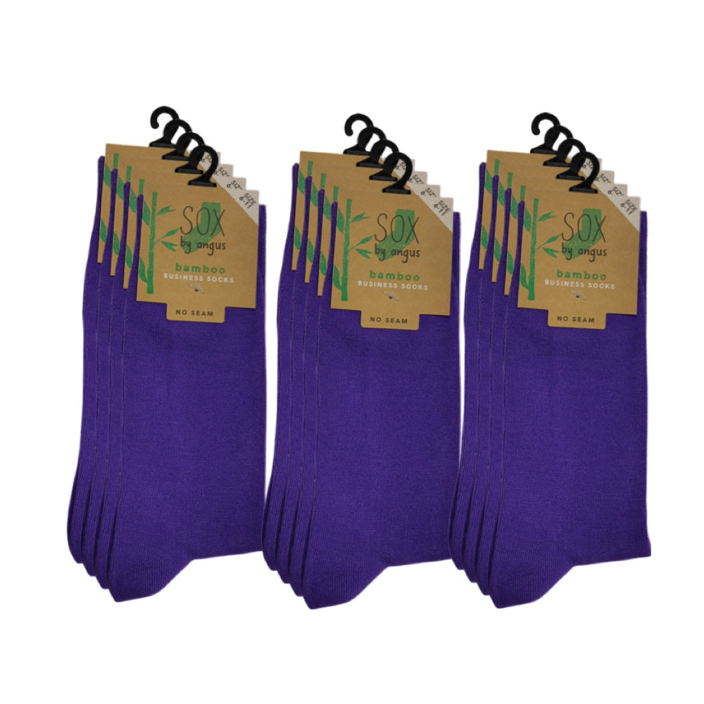 Bamboo Plain Business Socks -No Seam - Purple