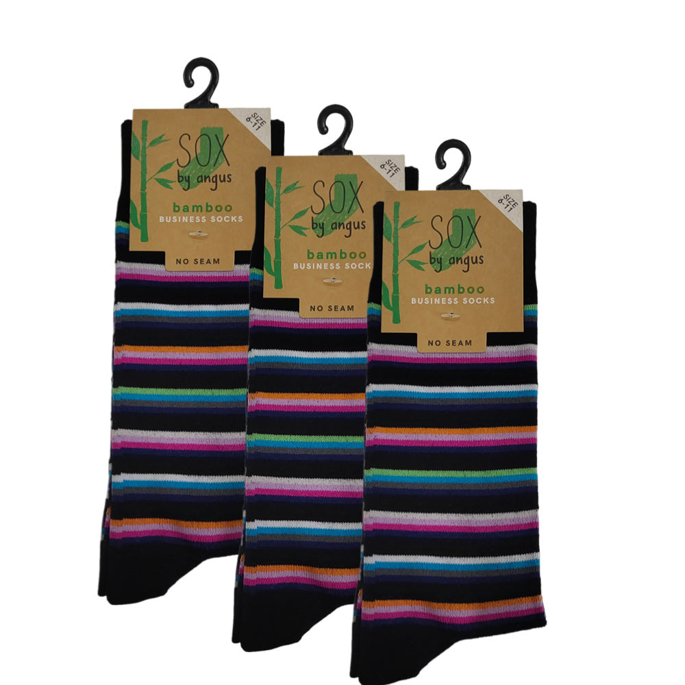 Bamboo Plain Business Socks -No Seam - Thin Stripes