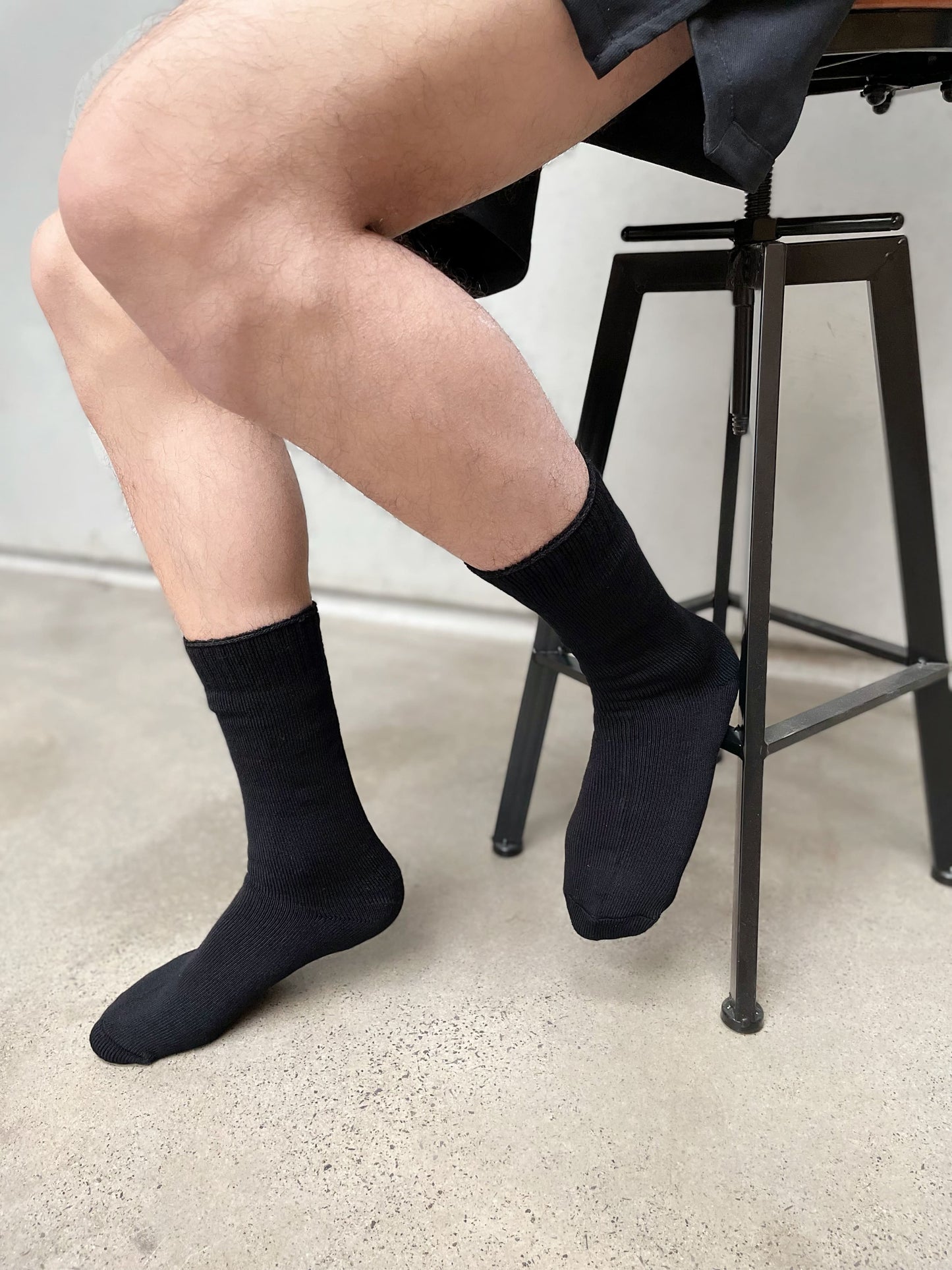 Cotton Plain Business Socks - Charcoal