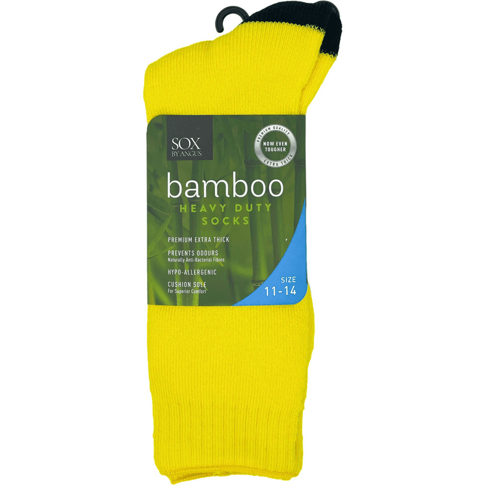 Bamboo Heavy Duty Socks - 1 Pack - Yellow/Black