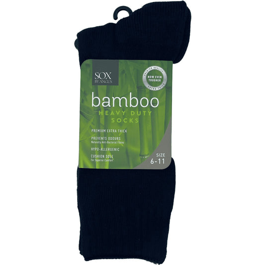 Bamboo Heavy Duty Socks - 1 Pack - Black