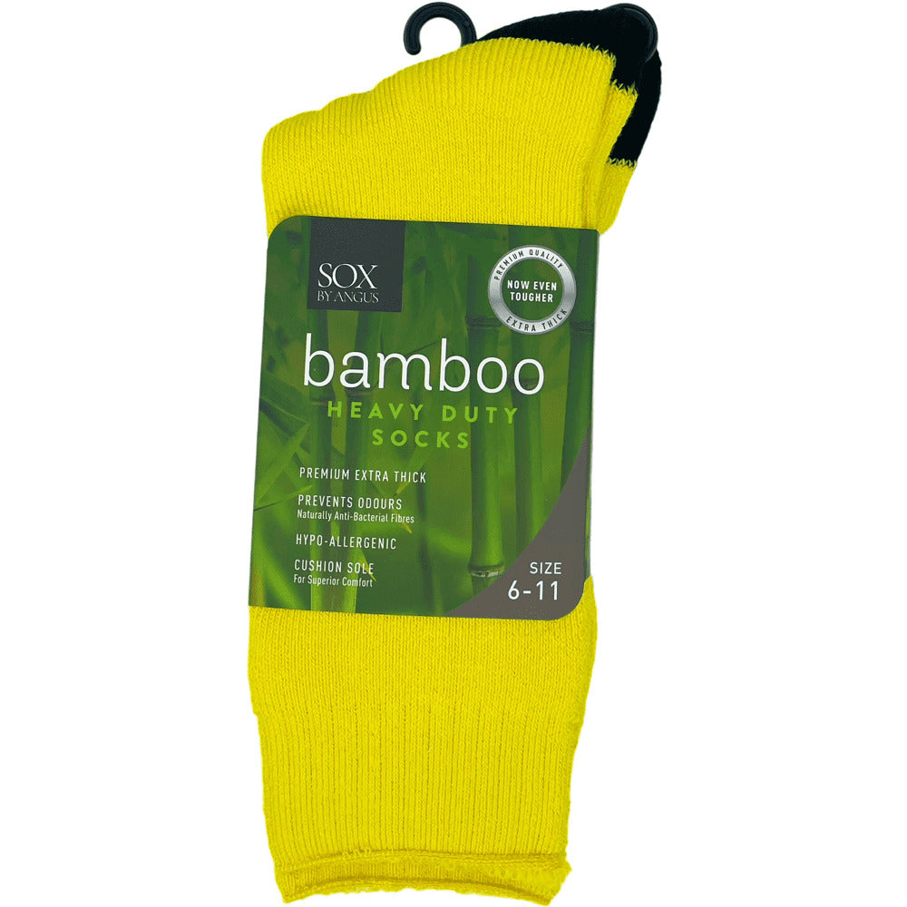 Bamboo Heavy Duty Socks - 1 Pack - Yellow/Black