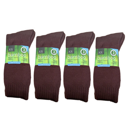 Bamboo Heavy Duty Socks - 3 Pack - Brown