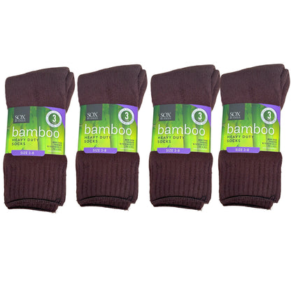 Bamboo Heavy Duty Socks - 3 Pack - Brown