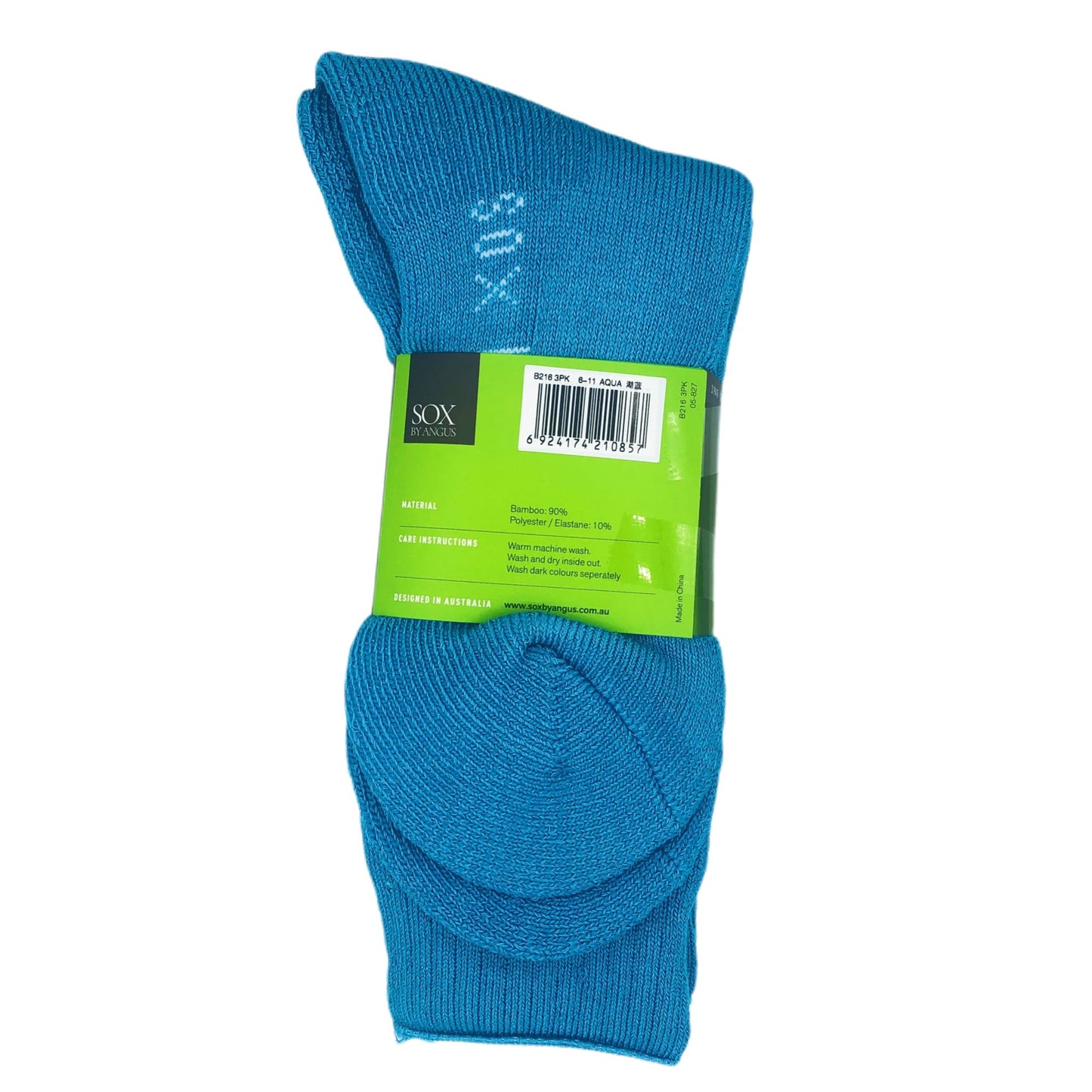 Bamboo Heavy Duty Socks - 3 Pack - Aqua