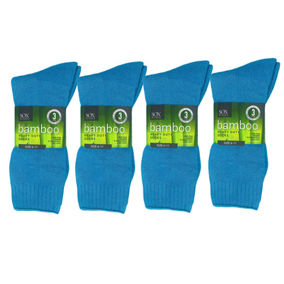 Bamboo Heavy Duty Socks - 3 Pack - Aqua