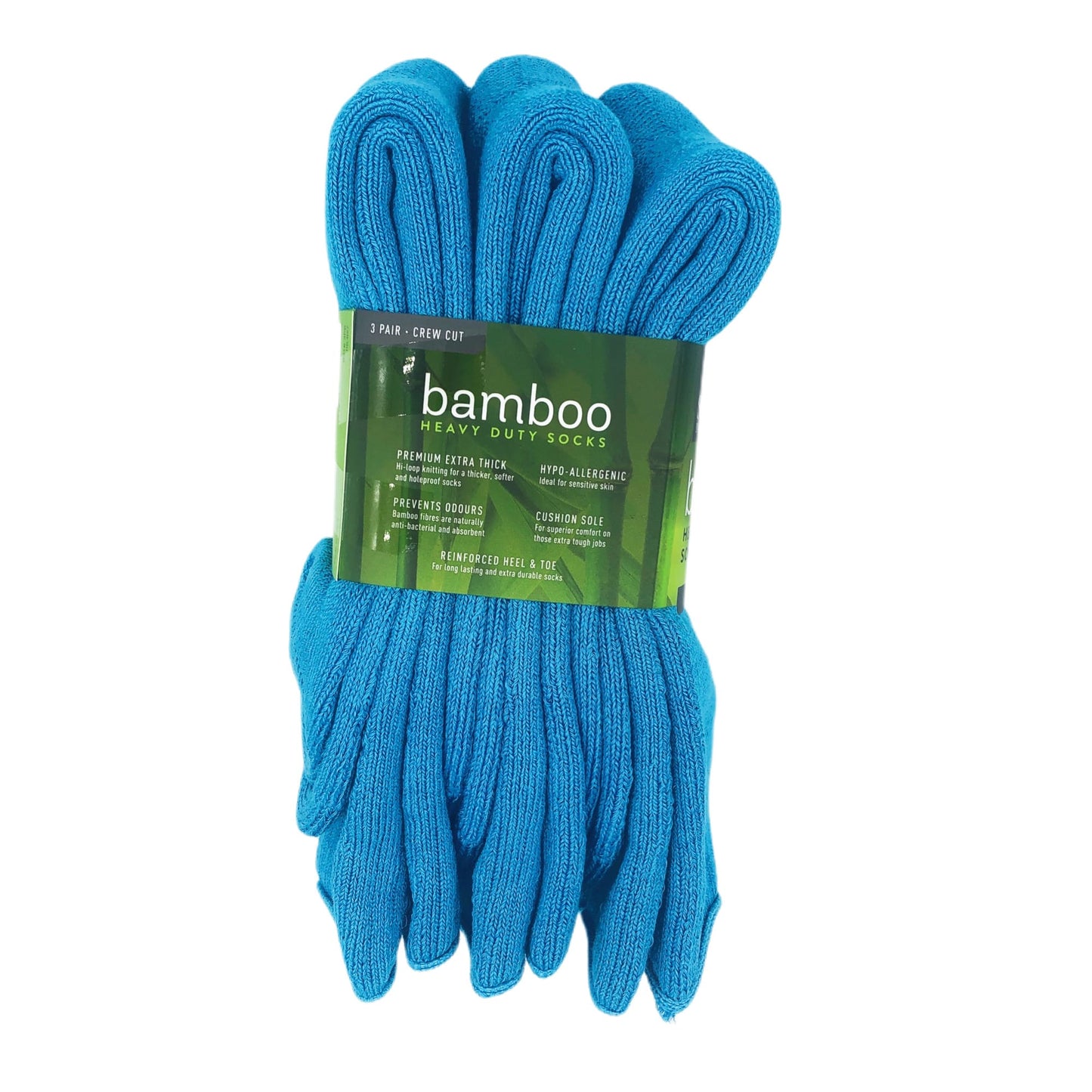 Bamboo Heavy Duty Socks - 3 Pack - Aqua