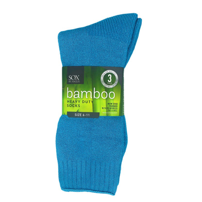 Bamboo Heavy Duty Socks - 3 Pack - Aqua